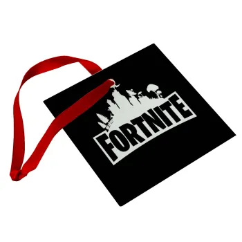 Fortnite, Christmas ornament, glass square ornament 9x9cm