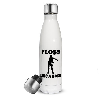 Fortnite Floss Like a Boss, Metal mug thermos White (Stainless steel), double wall, 500ml