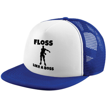 Fortnite Floss Like a Boss, Καπέλο Soft Trucker με Δίχτυ Blue/White 
