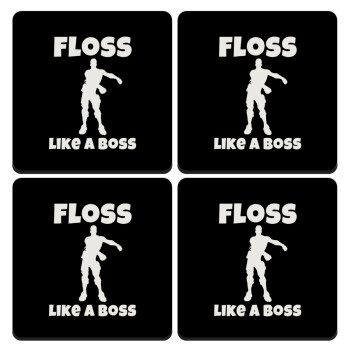 Fortnite Floss Like a Boss, ΣΕΤ 4 Σουβέρ ξύλινα τετράγωνα (9cm)