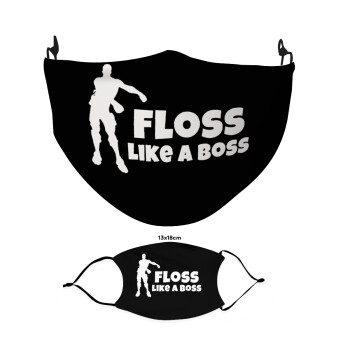 Fortnite Floss Like a Boss, Μάσκα υφασμάτινη Ενηλίκων πολλαπλών στρώσεων με υποδοχή φίλτρου