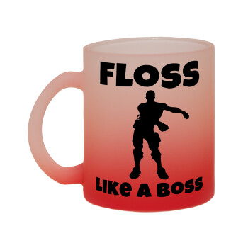 Fortnite Floss Like a Boss, Κούπα γυάλινη δίχρωμη με βάση το κόκκινο ματ, 330ml