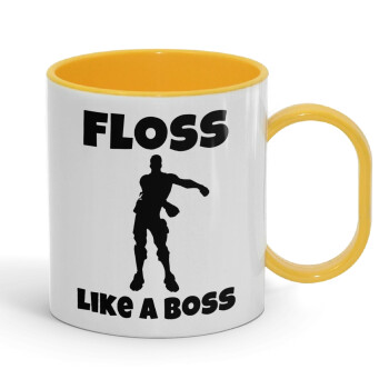 Fortnite Floss Like a Boss, Κούπα (πλαστική) (BPA-FREE) Polymer Κίτρινη για παιδιά, 330ml
