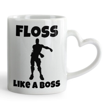 Fortnite Floss Like a Boss, Mug heart handle, ceramic, 330ml