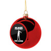 Fortnite Floss Like a Boss, Χριστουγεννιάτικη μπάλα δένδρου Κόκκινη 8cm