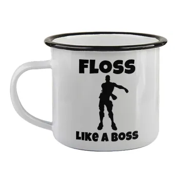 Fortnite Floss Like a Boss, Κούπα εμαγιέ με μαύρο χείλος 360ml