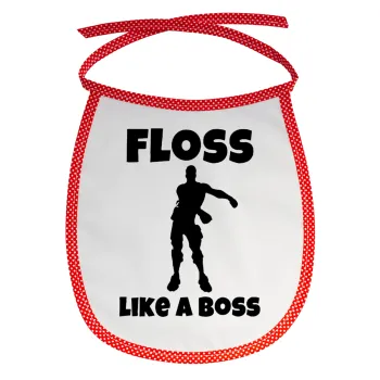Fortnite Floss Like a Boss, Σαλιάρα μωρού αλέκιαστη με κορδόνι Κόκκινη