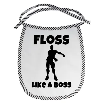 Fortnite Floss Like a Boss, Σαλιάρα μωρού αλέκιαστη με κορδόνι Μαύρη