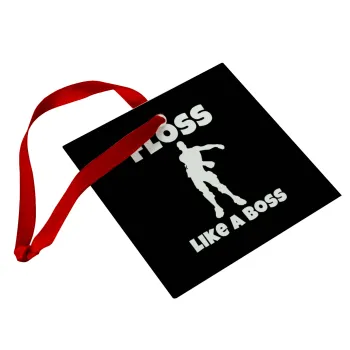 Fortnite Floss Like a Boss, Christmas ornament, glass square ornament 9x9cm
