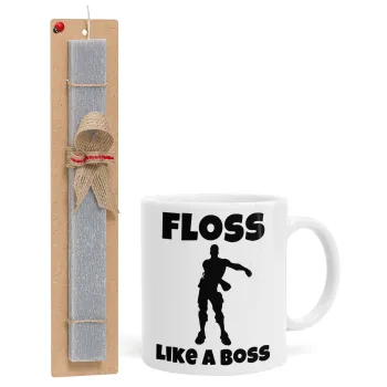 Fortnite Floss Like a Boss, Easter Set, Ceramic Cup (330ml) & Easter aromatic flat candle (30cm) (GRAY)
