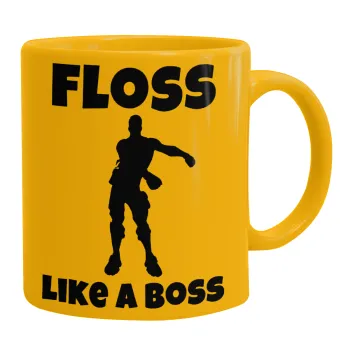 Fortnite Floss Like a Boss, Κούπα, κεραμική κίτρινη, 330ml