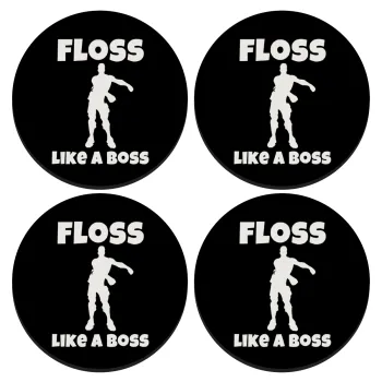 Fortnite Floss Like a Boss, SET of 4 round wooden coasters (9cm)