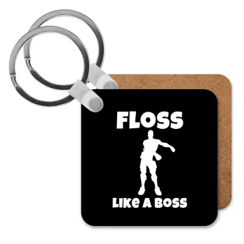 Fortnite Floss Like a Boss, Μπρελόκ Ξύλινο τετράγωνο MDF