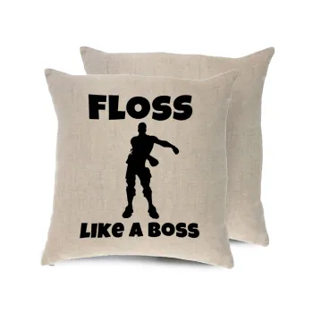 Fortnite Floss Like a Boss, Μαξιλάρι καναπέ ΛΙΝΟ 40x40cm περιέχεται το  γέμισμα