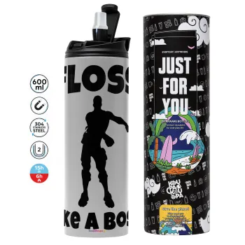 Fortnite Floss Like a Boss, Tumbler stainless steel GREY 600ml