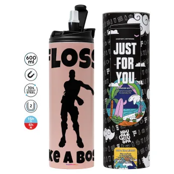 Fortnite Floss Like a Boss, Tumbler stainless steel PINK 600ml