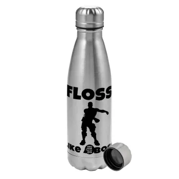 Fortnite Floss Like a Boss, Metallic water bottle, stainless steel, 750ml