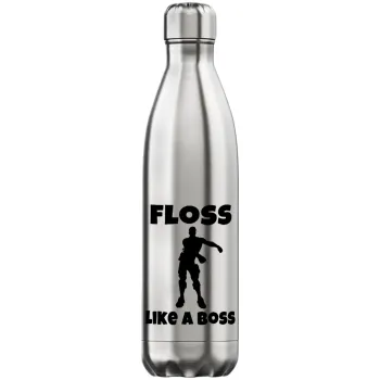 Fortnite Floss Like a Boss, Μεταλλικό παγούρι θερμός Inox (Stainless steel), διπλού τοιχώματος, 750ml
