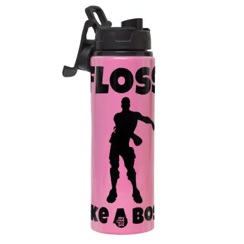 Fortnite Floss Like a Boss, Μεταλλικό παγούρι νερού με καπάκι ασφαλείας, αλουμινίου 850ml