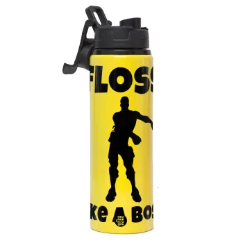 Fortnite Floss Like a Boss, Μεταλλικό παγούρι νερού με καπάκι ασφαλείας, αλουμινίου 850ml