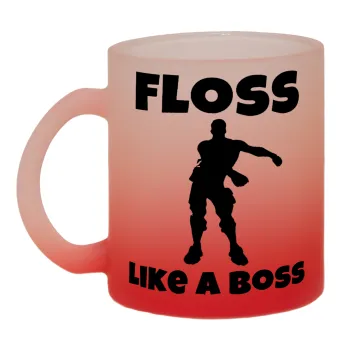 Fortnite Floss Like a Boss, Κούπα γυάλινη δίχρωμη με βάση το κόκκινο ματ, 330ml