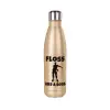 Glitter gold stainless steel thermos bottle, double-walled, 500ml