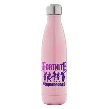 Fortnite #squadgoals, Metal mug thermos Pink Iridiscent (Stainless steel), double wall, 500ml