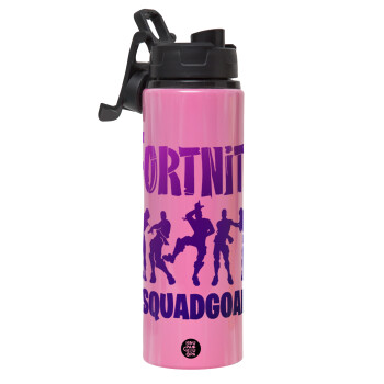 Fortnite #squadgoals, Metallic water bottle with safety lid, 850ml aluminum
