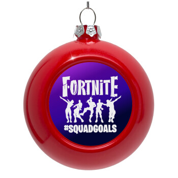 Fortnite #squadgoals, Red Christmas tree ornament bauble 8cm