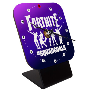 Fortnite #squadgoals, Quartz Wooden table clock with hands (10cm)