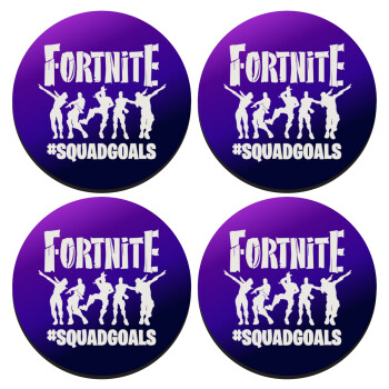 Fortnite #squadgoals, ΣΕΤ 4 Σουβέρ ξύλινα στρογγυλά (9cm)
