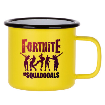 Fortnite #squadgoals, Κούπα Μεταλλική εμαγιέ ΜΑΤ Κίτρινη 360ml