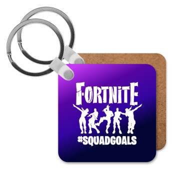 Fortnite #squadgoals, Μπρελόκ Ξύλινο τετράγωνο MDF
