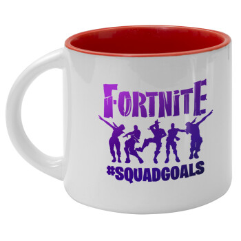 Fortnite #squadgoals, Κούπα κεραμική 400ml Λευκή/Κόκκινη