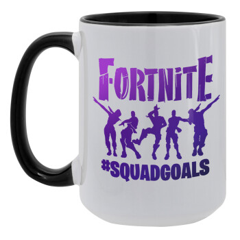 Fortnite #squadgoals, Κούπα Mega 15oz, κεραμική Μαύρη, 450ml