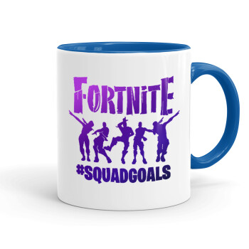 Fortnite #squadgoals, Mug colored blue, ceramic, 330ml
