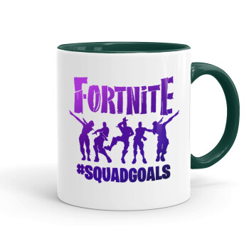Fortnite #squadgoals, Mug colored green, ceramic, 330ml