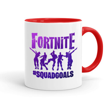 Fortnite #squadgoals, Κούπα χρωματιστή κόκκινη, κεραμική, 330ml