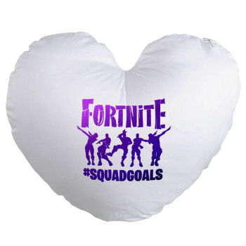 Fortnite #squadgoals, Μαξιλάρι καναπέ καρδιά 40x40cm περιέχεται το  γέμισμα