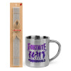 Easter Set, metallic thermal cup (300ml) & Easter aromatic flat candle (30cm) (GRAY)