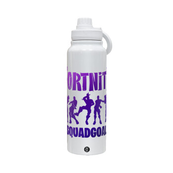 Fortnite #squadgoals, 1L Stainless Steel Thermal Bottle with Phone Holder & Double Wall Insulation