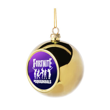 Fortnite #squadgoals, Χριστουγεννιάτικη μπάλα δένδρου Χρυσή 8cm