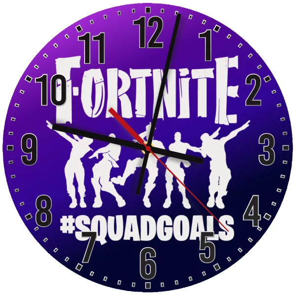 Fortnite #squadgoals — Wooden wall clock (30cm)