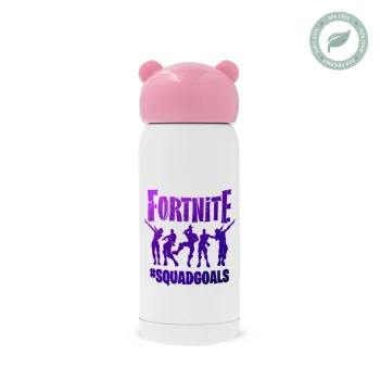 Fortnite #squadgoals, Ροζ ανοξείδωτο παγούρι θερμό (Stainless steel), 320ml