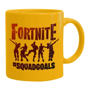 Fortnite #squadgoals, Κούπα, κεραμική κίτρινη, 330ml