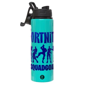 Fortnite #squadgoals, Metallic water bottle with safety lid, 850ml aluminum