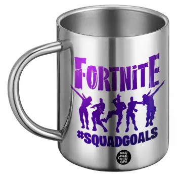 Fortnite #squadgoals, Ανοξείδωτη Μεταλλική Κούπα 450ml - Διπλού Τοιχώματος