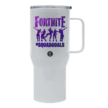 Fortnite #squadgoals, Tumbler με καπάκι, διπλού τοιχώματος (θερμό) 750L