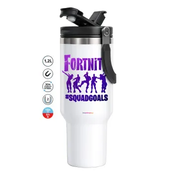 Fortnite #squadgoals, Mega Tumbler με καπάκι, διπλού τοιχώματος (θερμό) 1,2L