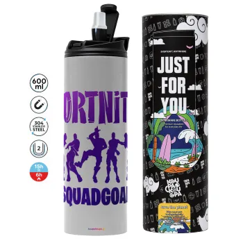 Fortnite #squadgoals, Tumbler stainless steel GREY 600ml
